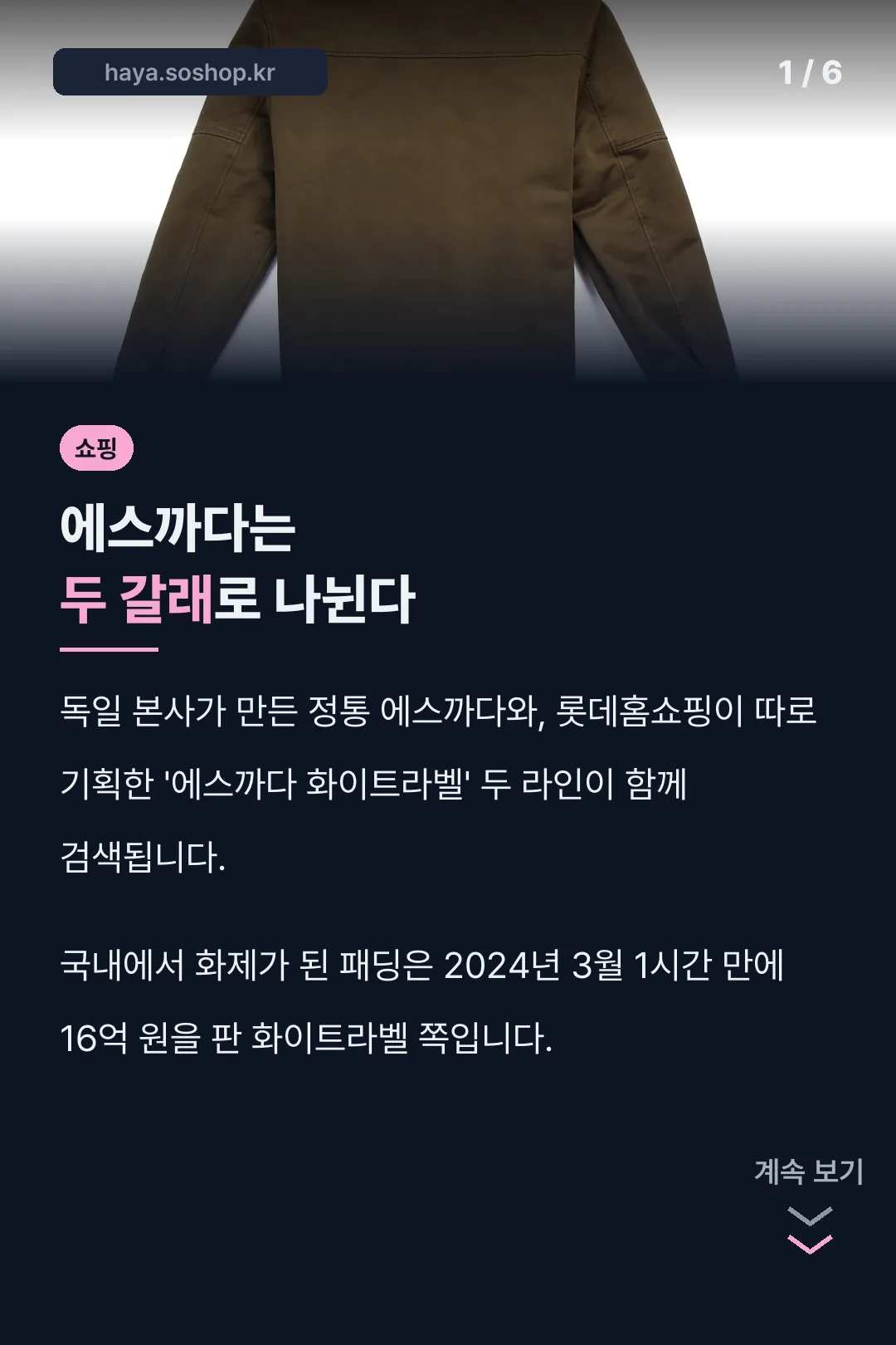 에스까다 두 갈래 핵심