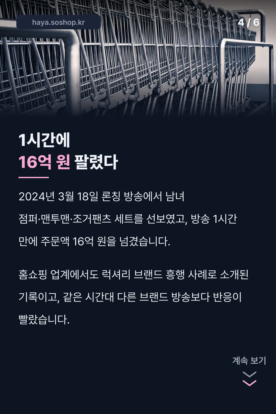 1시간 16억 판매 기록