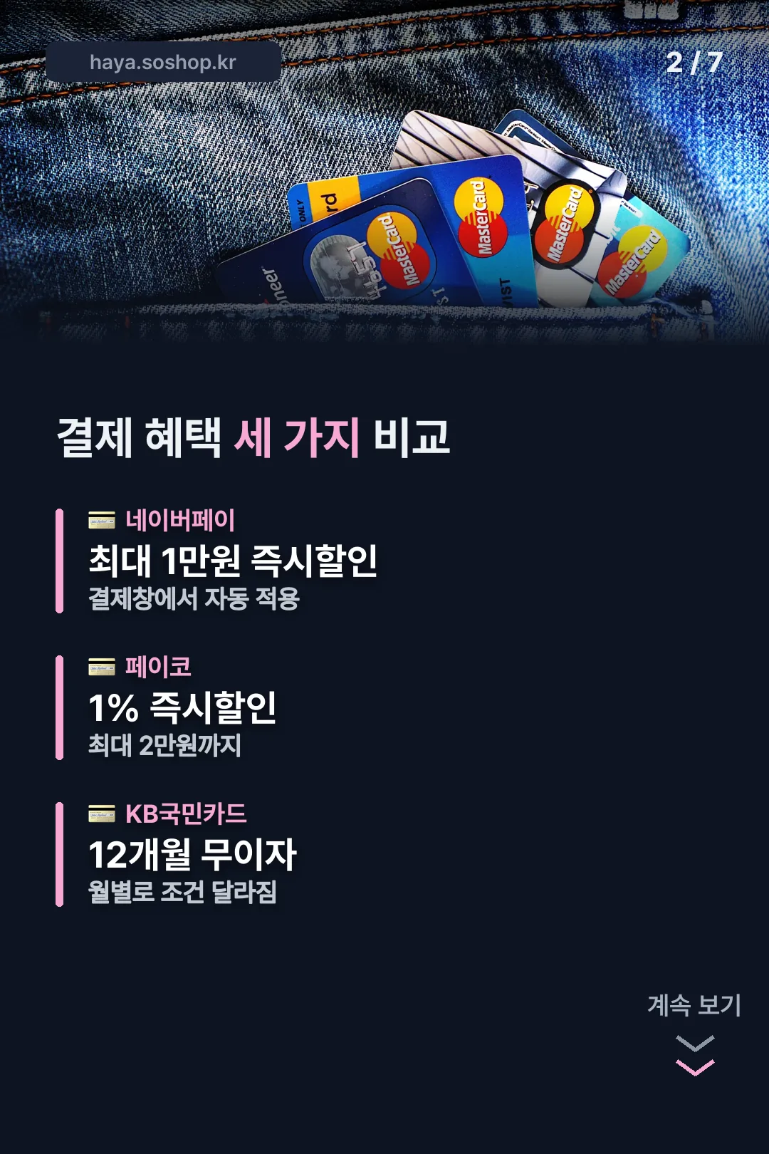 결제 수단별 혜택 비교