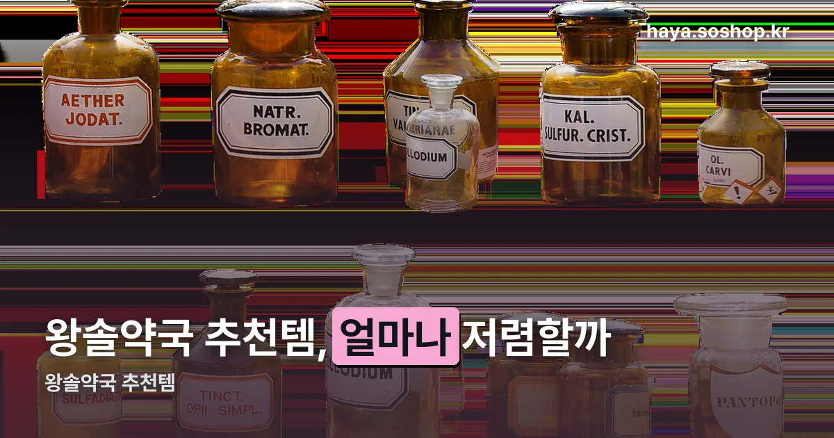 왕솔약국 추천템 정리 썸네일