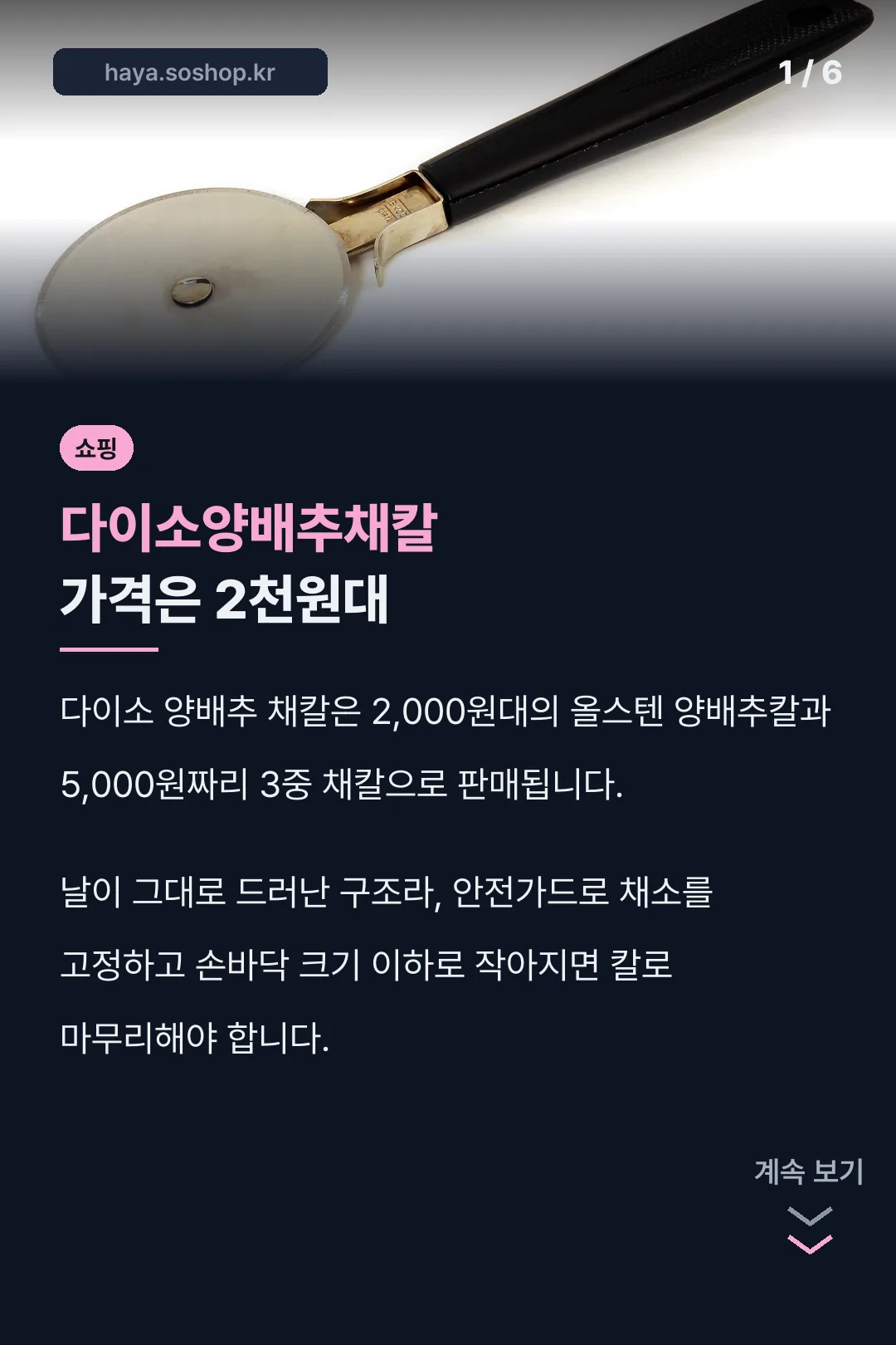 다이소양배추채칼 가격은 2천원대