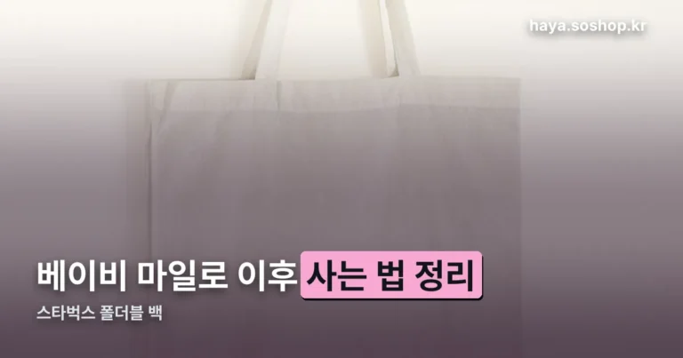 스타벅스 폴더블 백 정리 썸네일