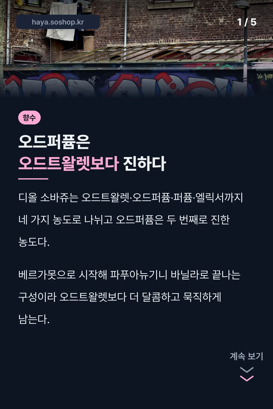 디올 소바쥬 오드퍼퓸 표지