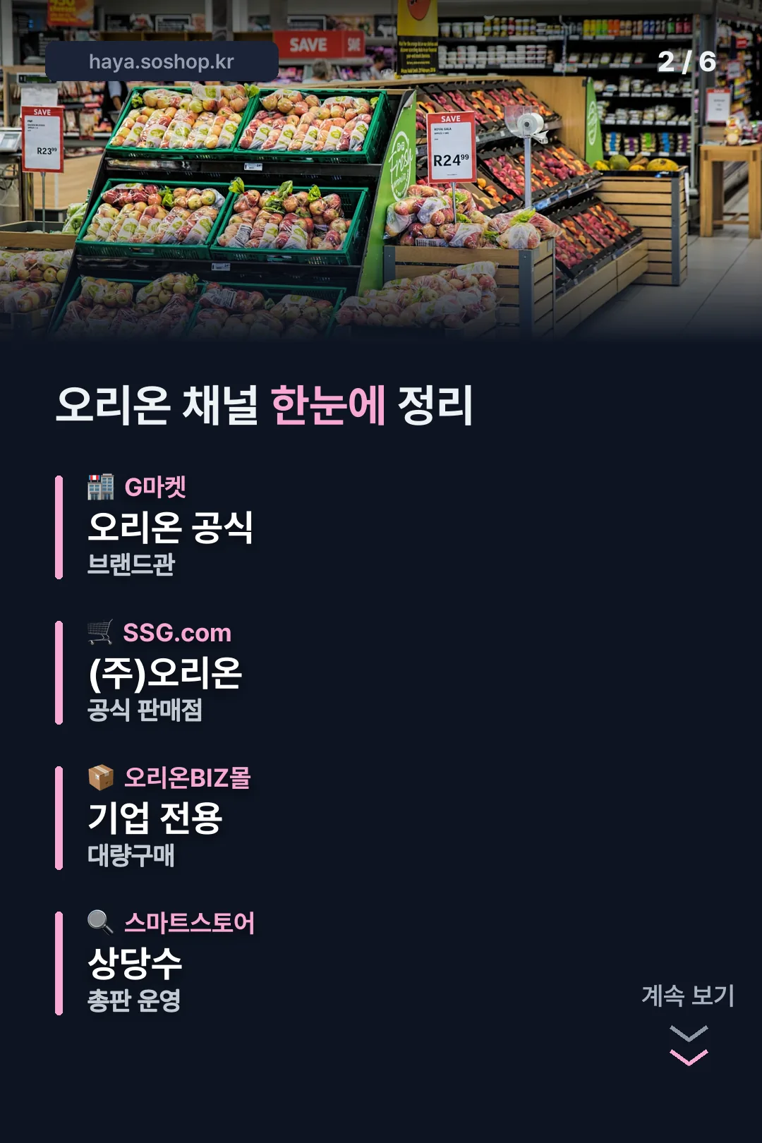 공식 채널 한눈에